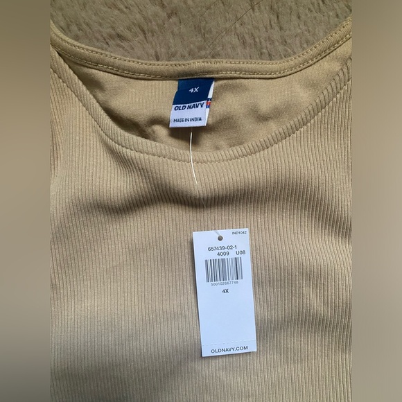 NWT Old Navy Fitted High-Neck Rib-Knit Maxi Dress Women 4X Tan Beige MSRP $44.99 - Picture 4 of 9